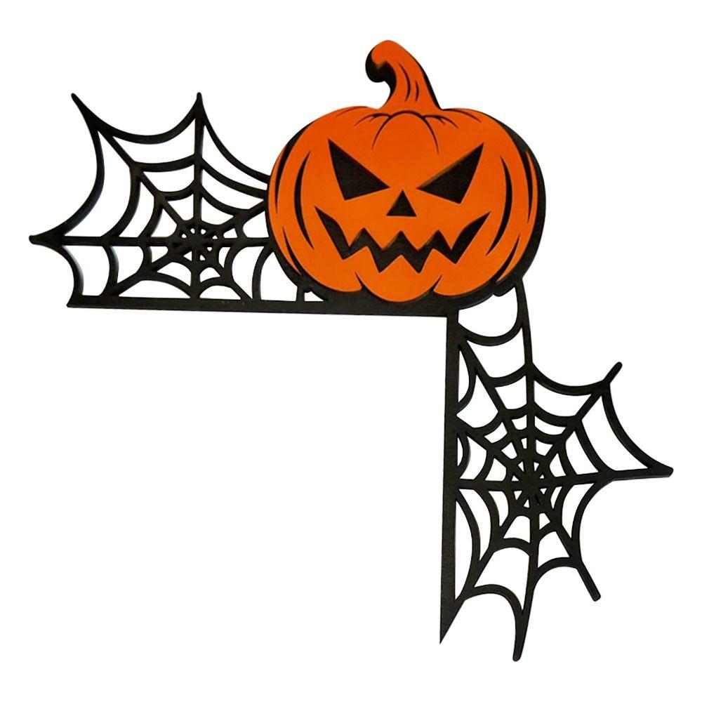 Pumpkin Ghost Witch Halloween Door Corner Sign Wooden Ghost Festival Door Stickers  Home Decor