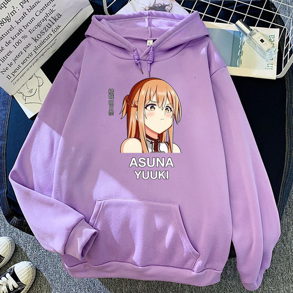 Anime Sword Art Online Hoodies Harajuku Women Clothes Manga Asuna Yuuki and Kirito Sweatshirts Graphic Hoodie Kawaii Sudaderas
