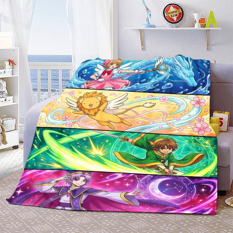 Cardcaptor Sakura Anime Blanket Flannel Throw Soft Warm Lightweight Blanket for Sofa Bed Cozy Home Decoration -QJY
