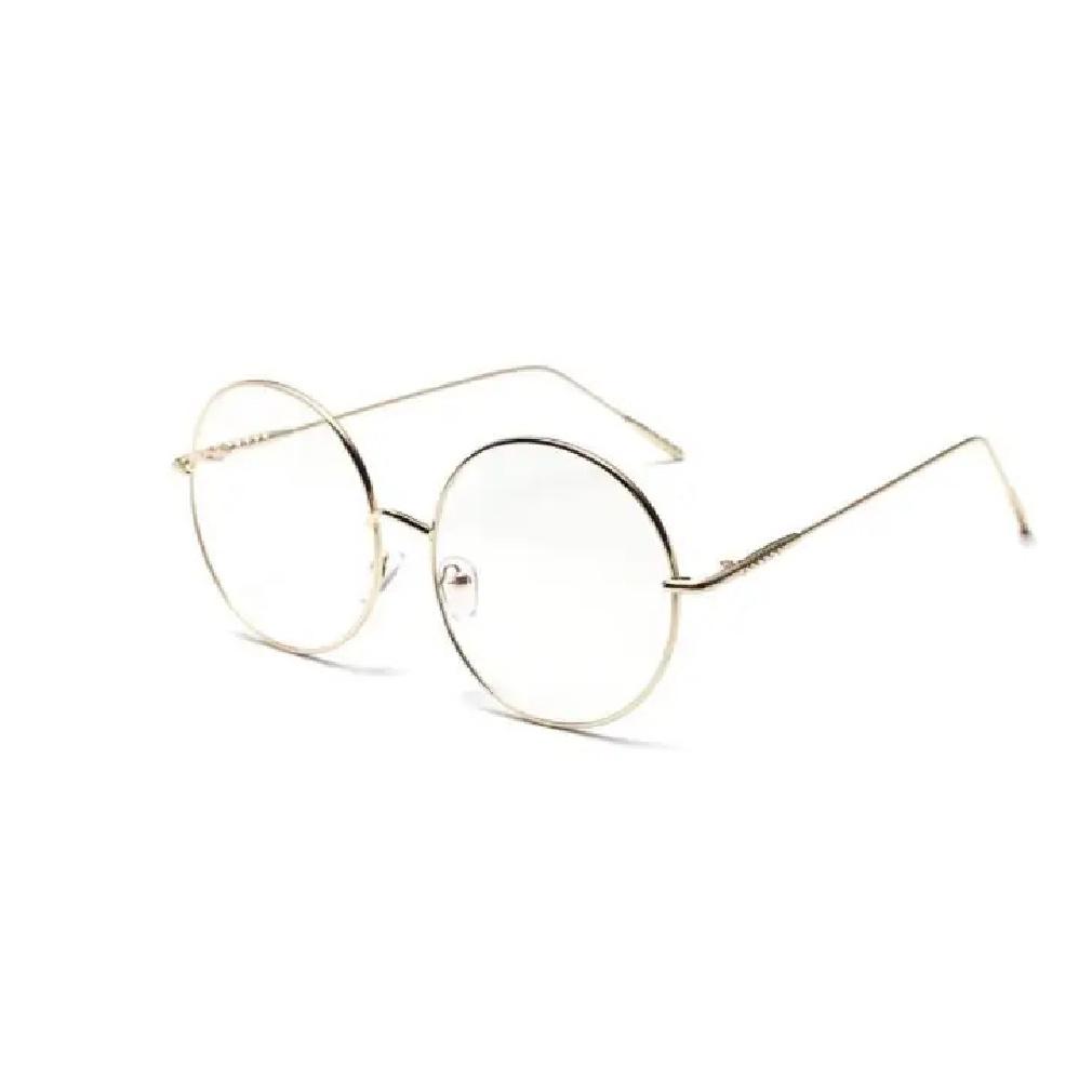 Übergroße runde Metall-Blaulichtfilter-Lesebrille für Damen und Herren, klare Gläser, Vintage-Brille, Presbyopie, Große Computerbrille