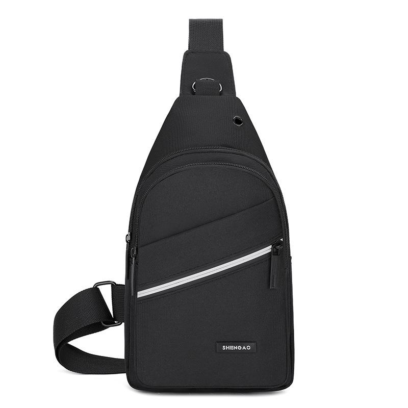 Men's Casual Breast Bag, Trendy Oblique Span Bag, Multi-layer Oxford Cloth Large-capacity Breast Bag.