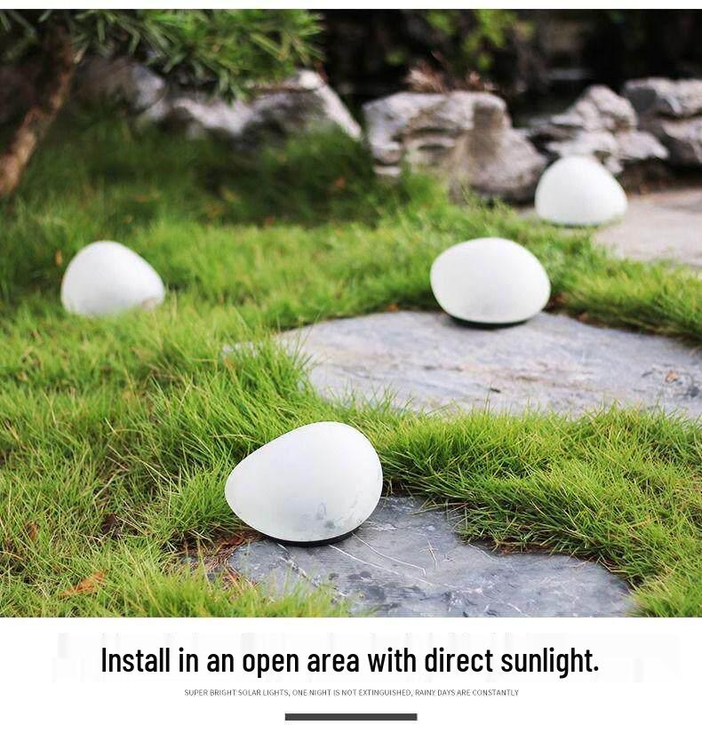 Outdoor Waterproof Solar Pebble Light: Seven-Color LED Lawn Lamp with Induction Control