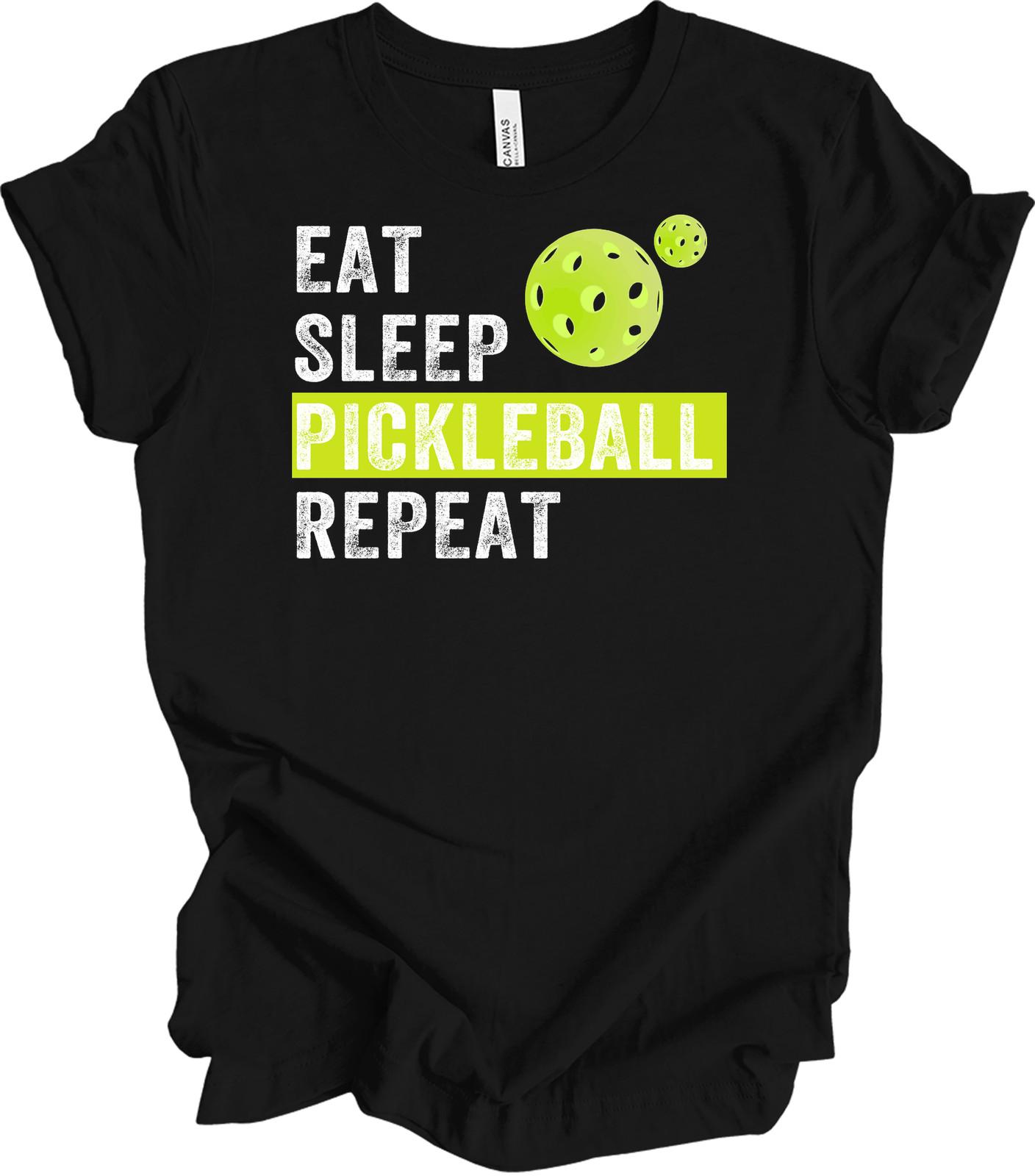 Eat Sleep Pickleball Repeat Funny Pickleball Player Gift Shirt Grandpa Retiremen L