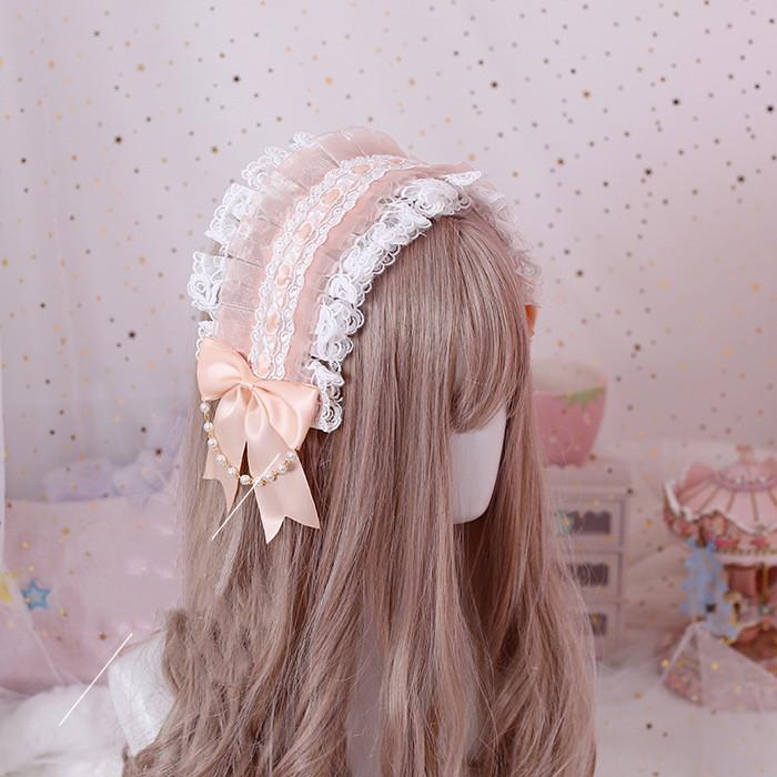 Japanese Sweet Lovely Hair Band Lolita Maid Hairband Lace Ribbon Bowknot Headband Cosplay Headdress Cute Accessories