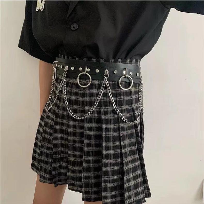 Punk Style Womens Belt Metal Chain Pendant Fashion Accessories Clothing