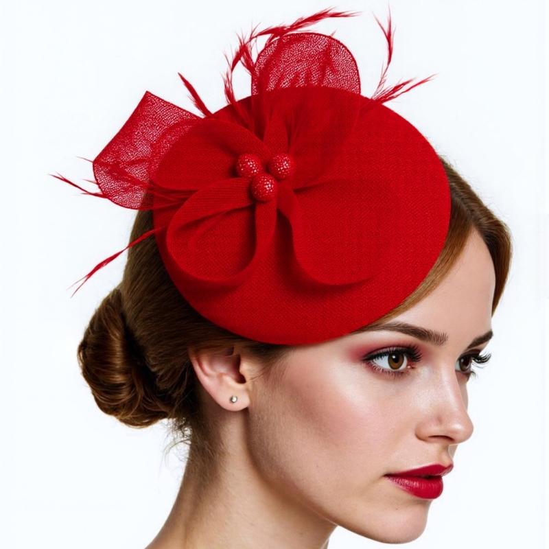 Elegant Hårband Dam Fascinator Huvudbonad Handgjort Håraccessoar För Bröllopsfester Och Temafester