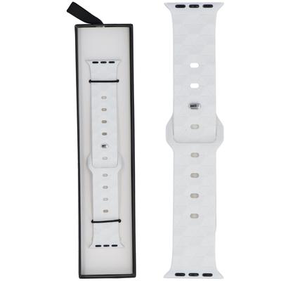 GlacierX Silicone Rhombille White Smartwatch Strap for Apple Watch 38/40/41mm White