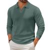 Men's Casual Collared Long-Sleeve Knit Base Layer Top