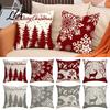 Christmas Cushion Covers for Sofa Snowflake Cover, Holiday Throw Pillow Case, 18x18 Easy Change Inch Decorative Cover Farmhouse Home Winter