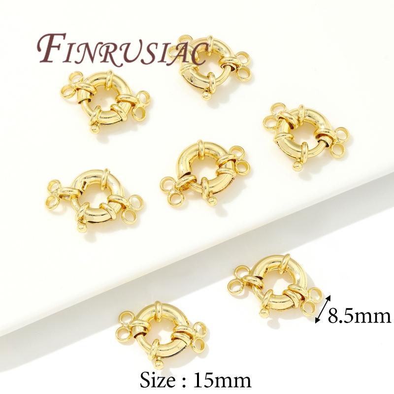 

18K Gold Plated Sailor Clasps,Round Spring Clasps For Jewelry,Connector For Bracelets Accessories,DIY Jewelry Making Supplies 1 piece