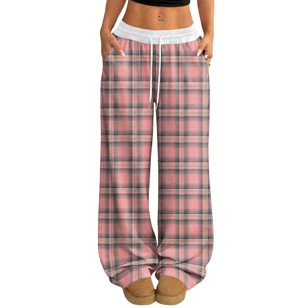 Women's Casual And Fashionable  Elastic Waist Loose Wide Leg Pants