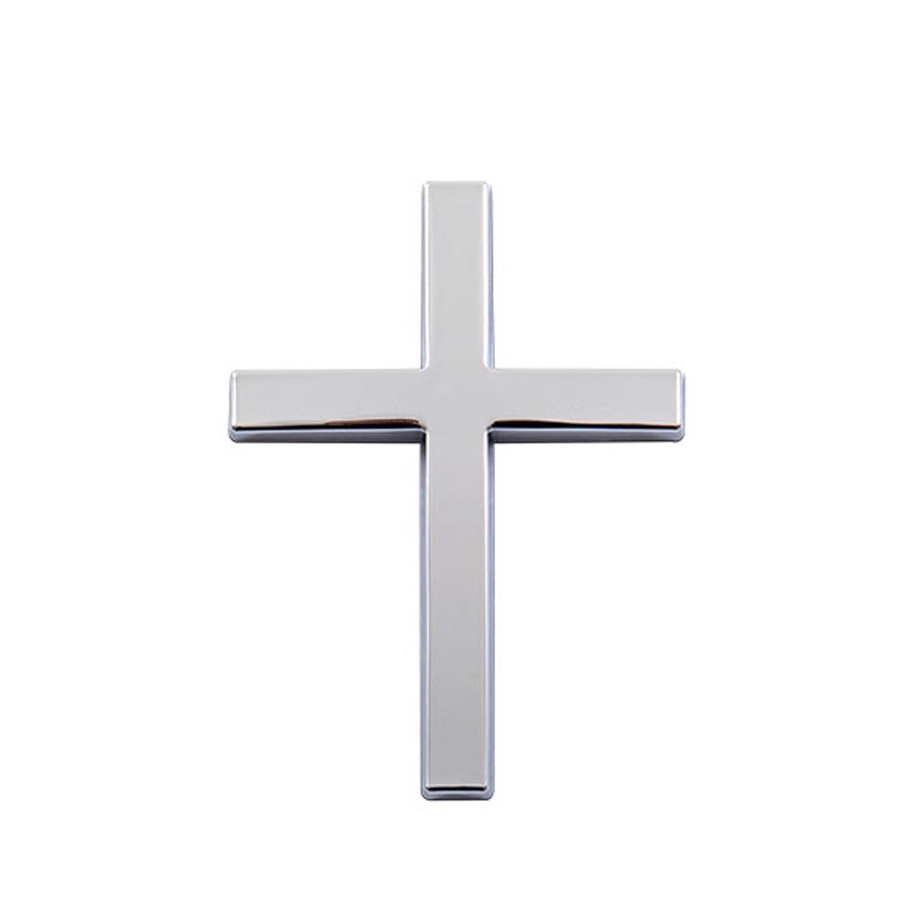 

3D Metal Car Sticker Cross Raised Design Auto Body Emblem Badge Decal Auto Motorcycle Decoration Scratch Cover Personal Decal срібний