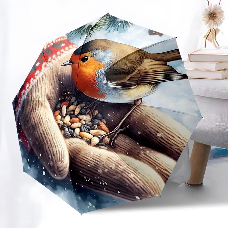 

1pc Winter Wonderland: Knitted Pattern Auto-Folding Umbrella, Perfect for Festive Gifts, Travelers & Daily Use!V015