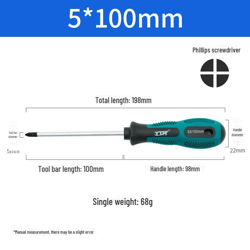 Dual-Purpose Mini Screwdriver Set: Single-use Cross & Flat Head, Magnetic Core, Impact-Resistant