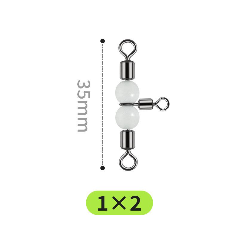 Non-Damaging T-Shaped Luminous Large Fish Swivel Hook Separator with 8-Shaped Rock Fishing Ring