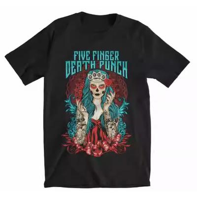 Five Fingers Death Punch California Metal Band Hardcore Rock T-Shirt Comfortable and Breathable Men and Women