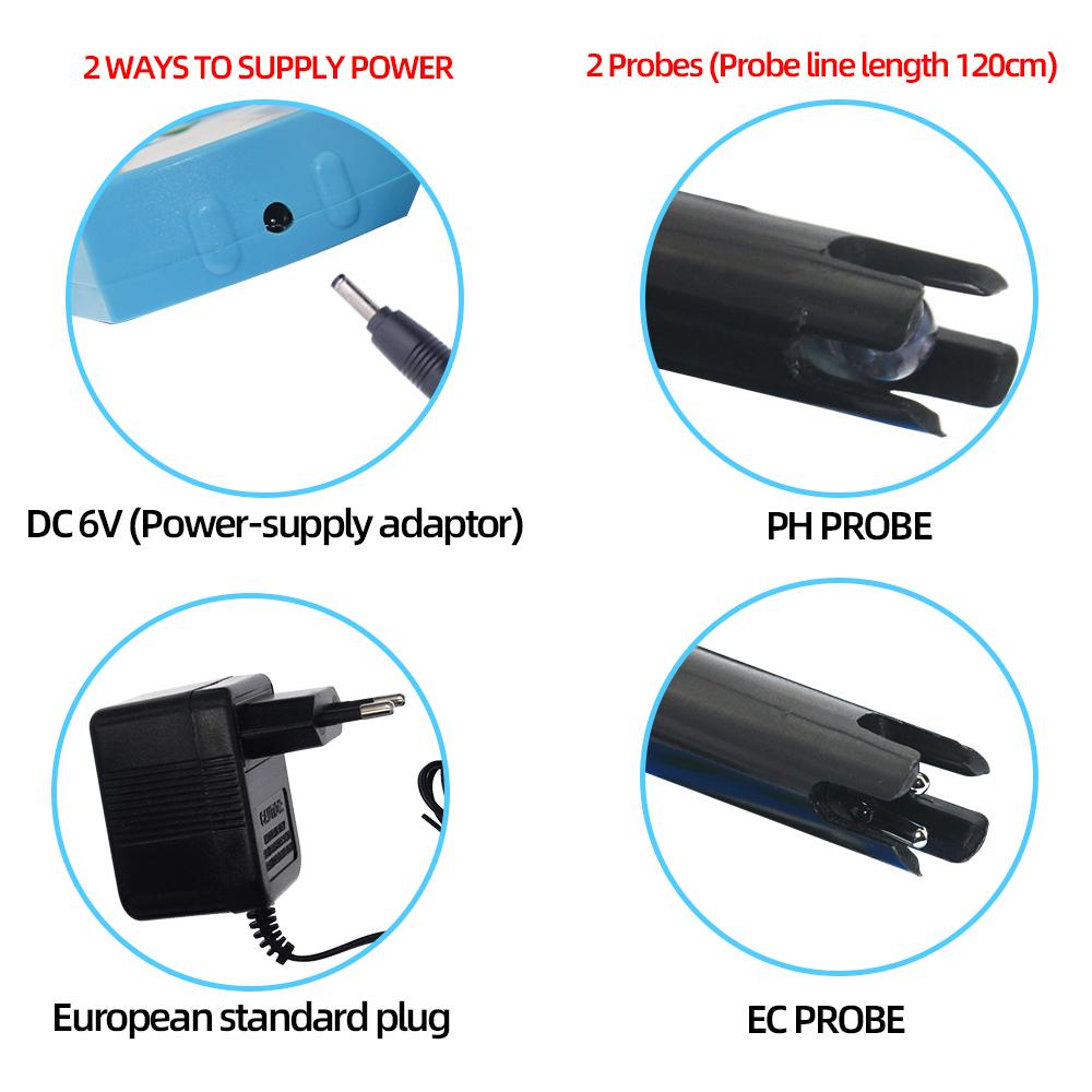 Online pH / EC Monitor Meter Acidometer 2 in 1 PH EC Meter For Aquarium Multi-parameter Water Quality Monitor EU Plug