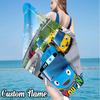 Custom Name Adventure Mateo Little Bus Beach Towel - Soft, Ultra-Absorbent Microfiber, Lightweight, Perfect for Beach, Parties, Travel, Camping