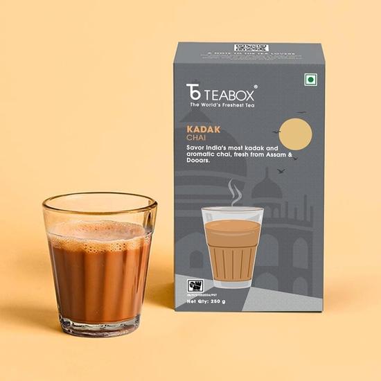 Teabox Fresh Kadak Chai 250 G Vacuum Sealed Pack for Freshness | Sourced From The Estates Of Assam & Dooars | Strong and Premium CTC Chai