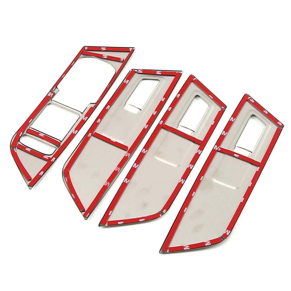 For Skoda Karoq 2017-2024 Car Interior Door Armrest Window Lift Switch Button Panel Cover Stainless Steel Trim Modify Sticker