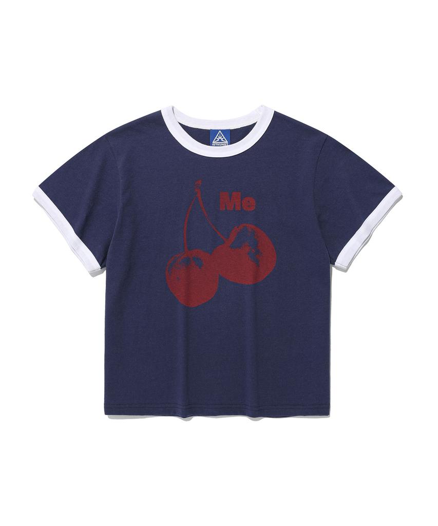 ISTKUNST Cherry Crop Ringer Tee_Navy(Ik2Fmft527A)