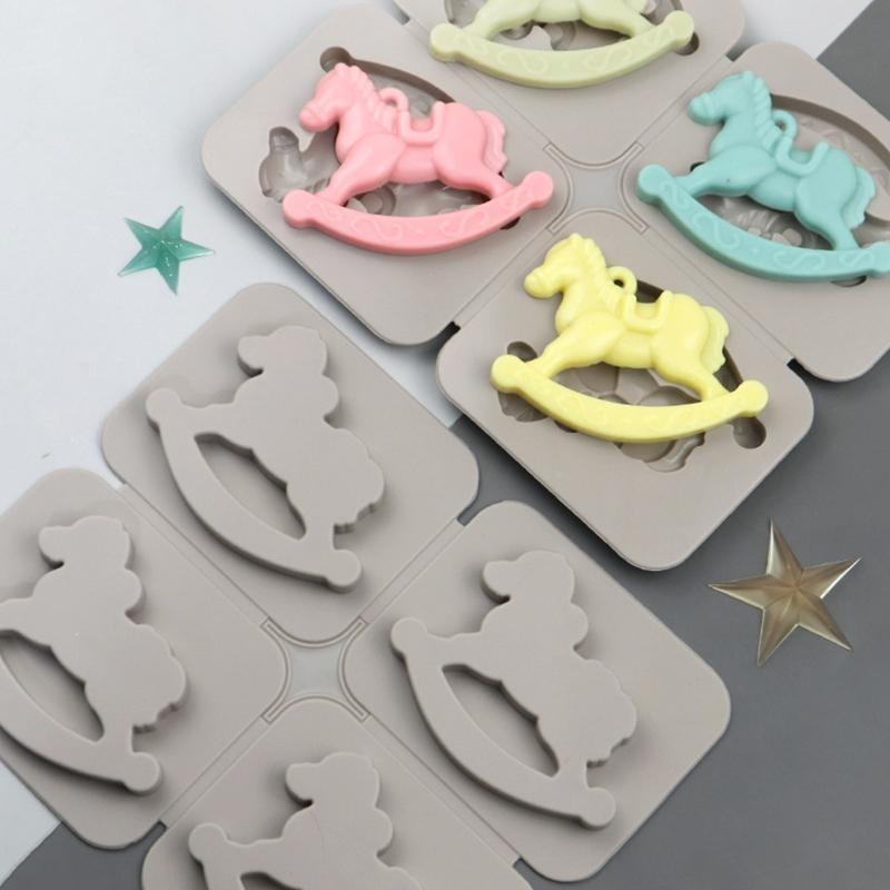4x Horse Cake Chocolate Clay Soap Decorating Baking Fond Craft Art DIY Molds top sale China Mainland