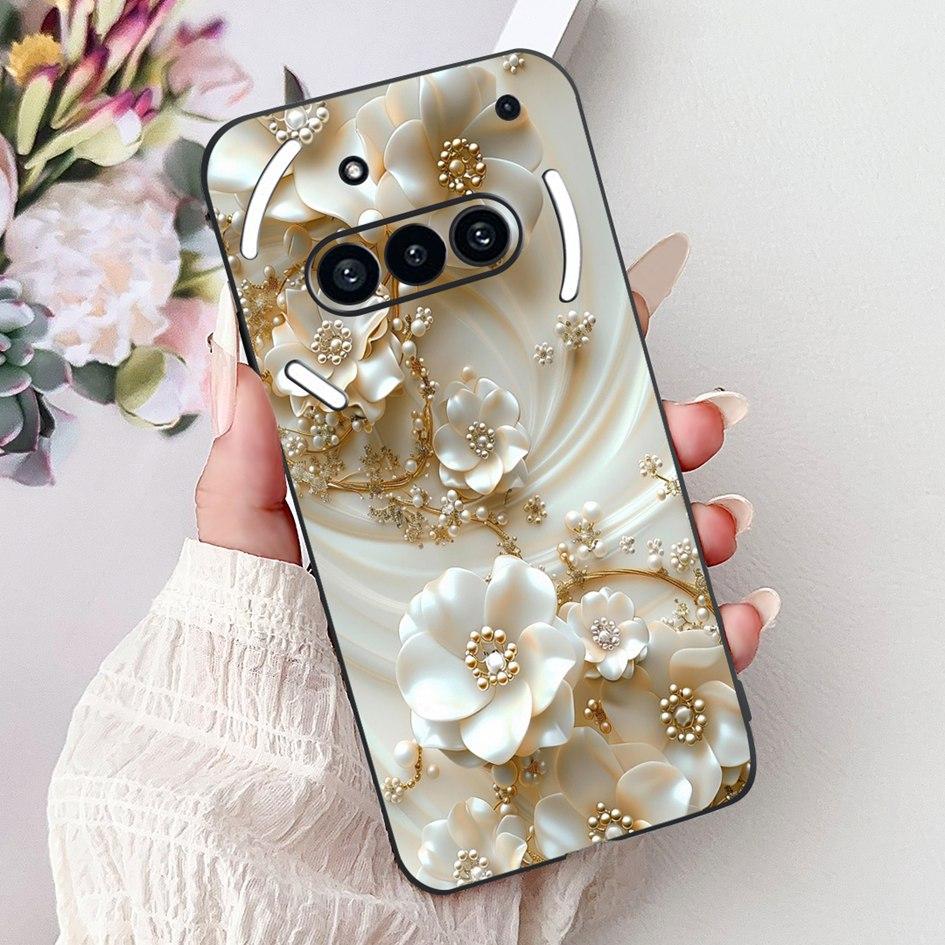 For Nothing Phone 3A 2025 Case A059 Fashion Flower Cats Cartoon Silicone Soft Shockproof Cover For Nothing Phone3A 3A Pro Bumper