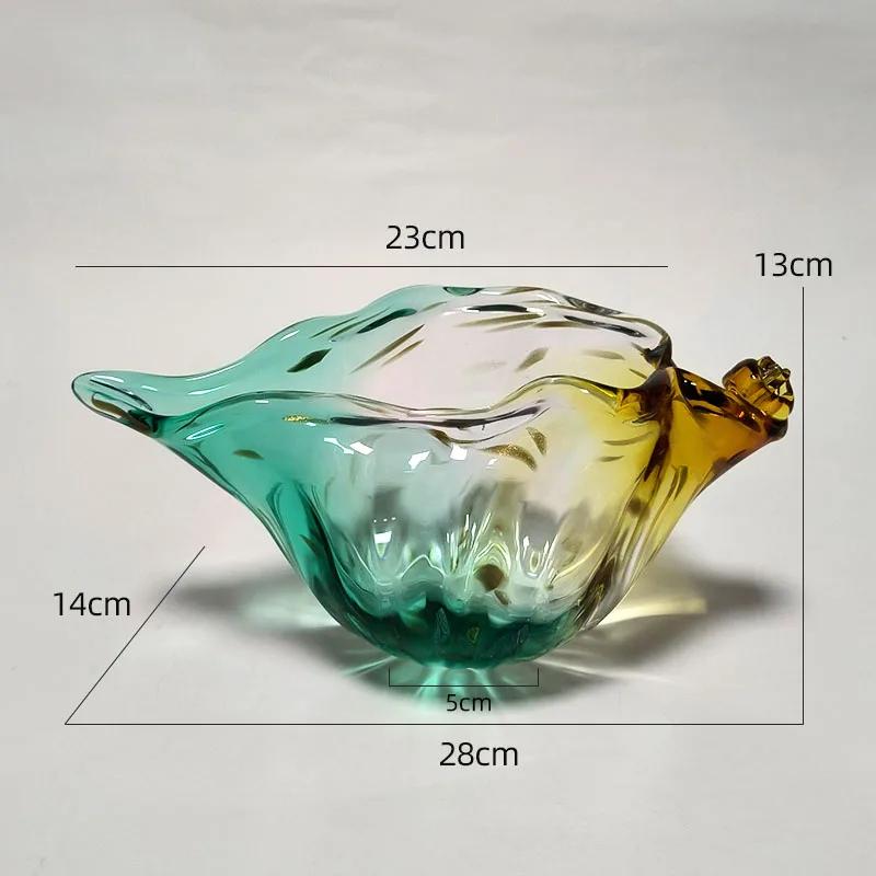 Colorful Conch Candy Jar Fruit Tray Creative Transparent Glass Conch Storage Basket Room Aesthetic Decor Desktop Storage Tray