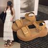 Fashion 2025 Sandals Black Shoes for Women Strappy Heels New Gladiator Beige  Retro Comfort Clogs Girls Low Fashion Summer