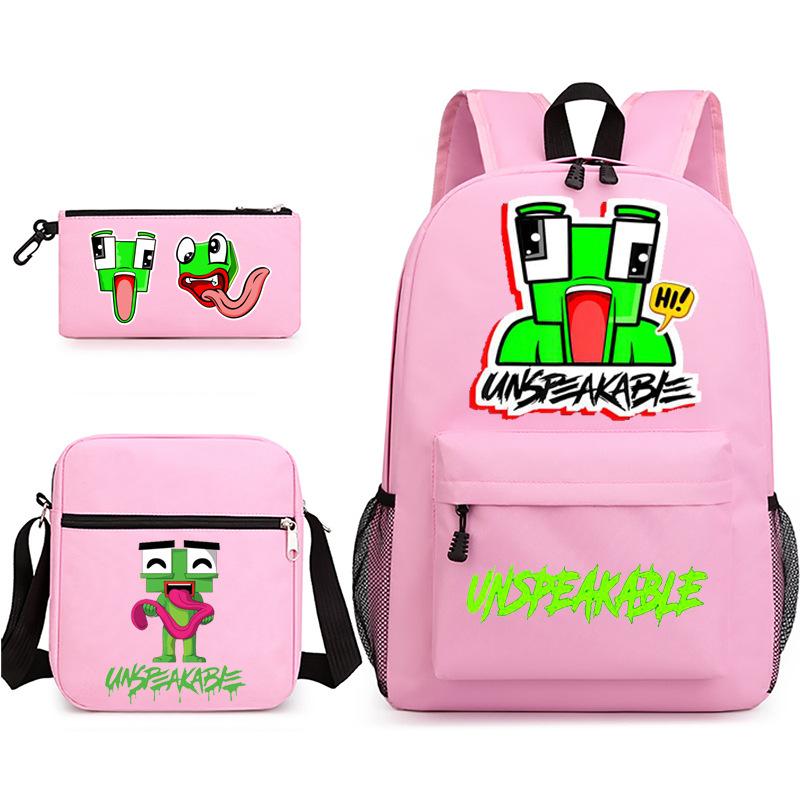 Zaino Inspeakable Set da 3 Pezzi, Zaino Studente di Grande Capacità con Borsa Pranzo e Astuccio, Resistente all'Acqua, Durevole