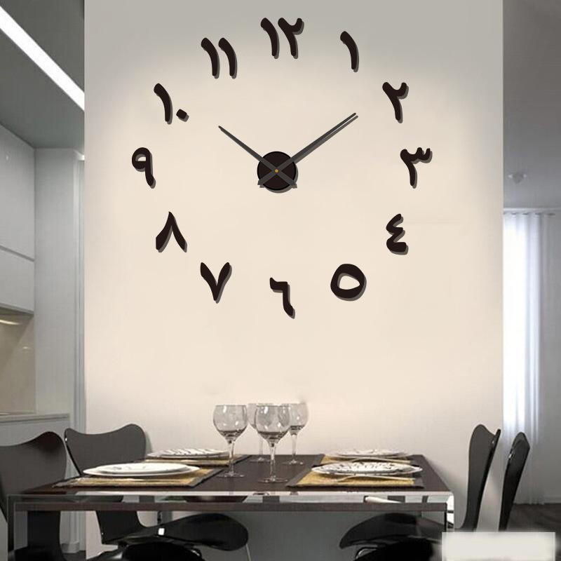Creative Acrylic Diy Wall Clock Home Punch-free Wall Sticker Clock Living Room Clock Modern Simple Silent Wall Clock