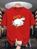 Unisex Crew Neck Tee Lazy Duck Cartoon Letter Graphic Print Soft Cotton Loose Breathable Short Sleeve Summer Casual Street Tops