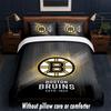 Boston Bruins Design Postel Povlečení Sada 1 Povlak na přikrývku + 2 Povlaky na polštář Měkké Prodyšné Domácí Povlečení