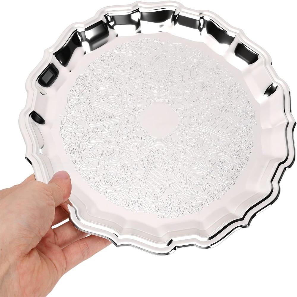 Alloy Serving Platter Solid Food Platter Stylish Fruit Tray For Party
