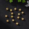 Gold-Plated Rhinestone Four-Leaf Clover Copper Spacer Beads for DIY Bracelets