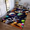 Astronauts and Planets Space Exploration Theme Non-slip rug suitable for living room and bedroom sofas