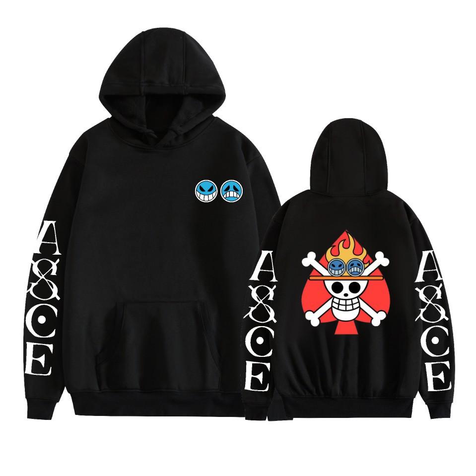 

ONE PIECE Anime Hoodies Autumn Long Sleeve Unisex Cartoon Pullovers Streetwear Graphic Clothes Sweatshirt XS чёрный