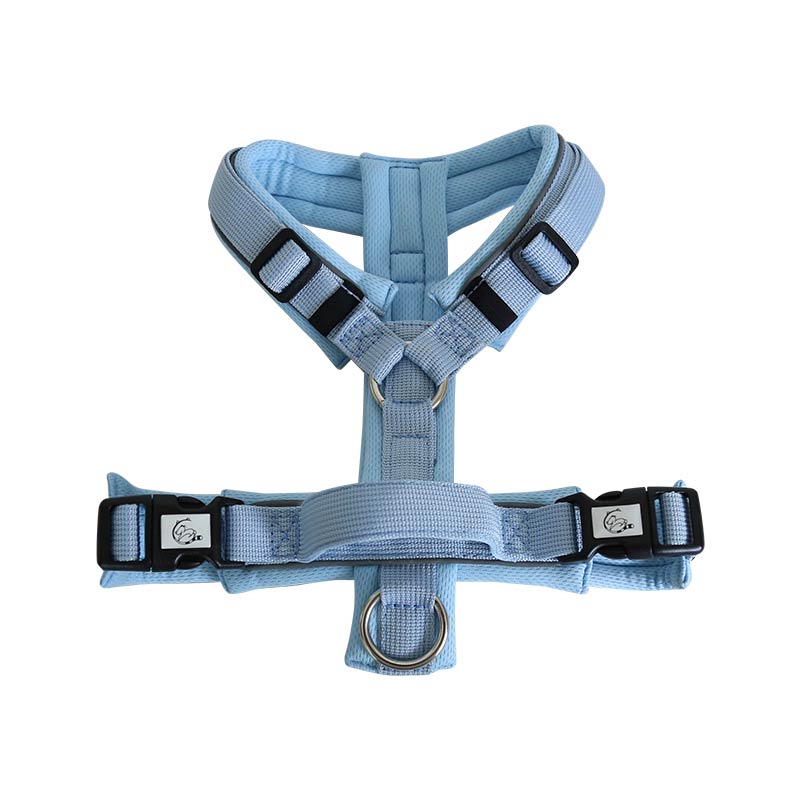 Maychan Ready to Ship Adjustable Soft Mesh Padding Plain Quick-released Y Shape Pet Dog Harness with Handle (Blue,Xxs) синий