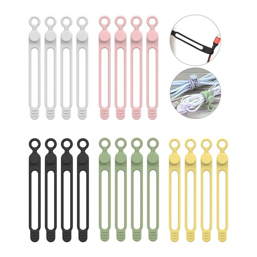 10pcs/20pcs Reusable Silicone Cable Ties Cord Organizer Cute Cable Straps Cord Ties Travel Cable Organizer Elastic Tie Wire Ties
