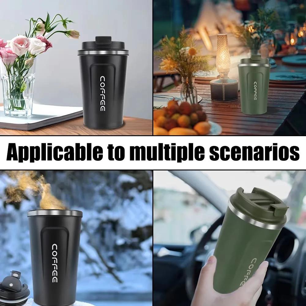 380/510ML Podwójny Stal Nierdzewna Kubek Termos Samochodowy Kubek do Kawy Termo Cafe na Herbatę Wodę Kawę Szczelny Termo Podróżny