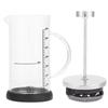 Multifunktionale transparente hitzebeständige Glaskaffeekanne mit Griff für das Home Office(350ml)