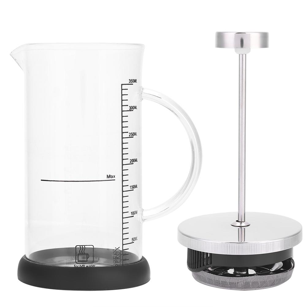 Multifunctional Transparent Heat Resistant Glass Coffee Pot with Handle Home Office(350ml)