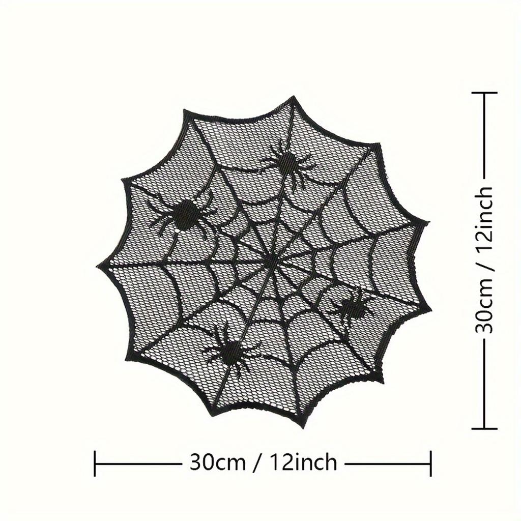 Spider Web Tablecloth Fireplace Scarf Disposable Bat Spider Table Runner Lampshade Decorative Lace for Party Home Decor