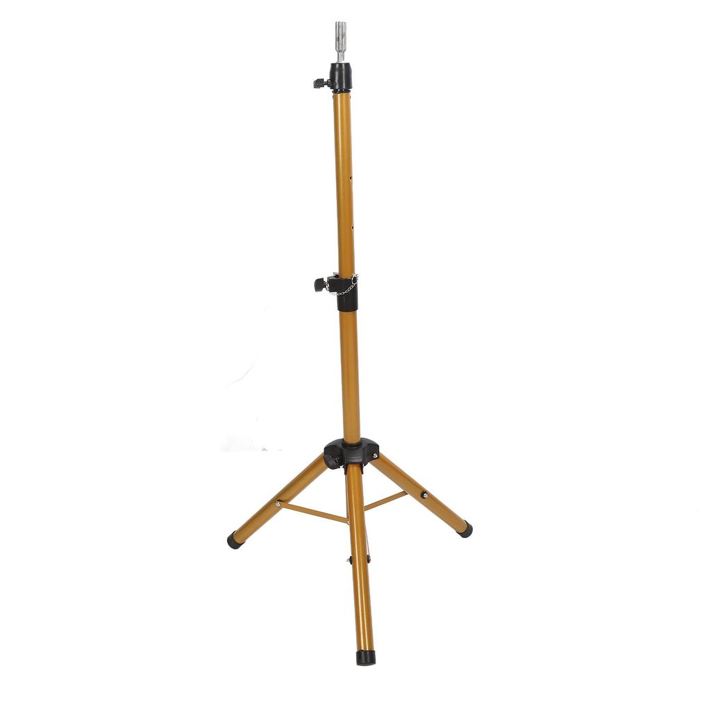 Tripod Mannequin Head Stand Cutting Braiding Tripod Hairdressing Wig Stand Golden for Barber Shops