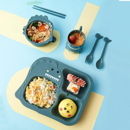 Creative Cartoon Baby Plate & Bowl Set - One-Piece Divided Tableware for Infant Learning To Eat