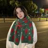 Versatile Christmas Tree Red Knitted Scarf Women'S Match Christmas Gifts Autumn Winter Warm Neck Protection Scarf Green Scarf