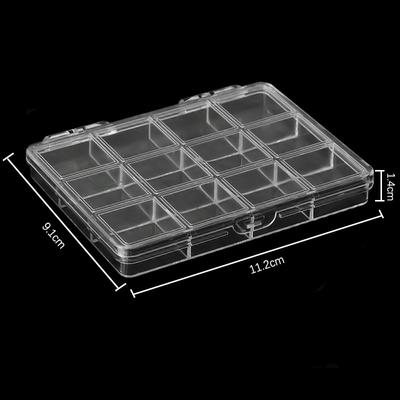 12 Grids Plastic Organizer Holder For Nail Art Stone Jewelry Glitter Accessory Storage Box Bead Decoration Collector Tools