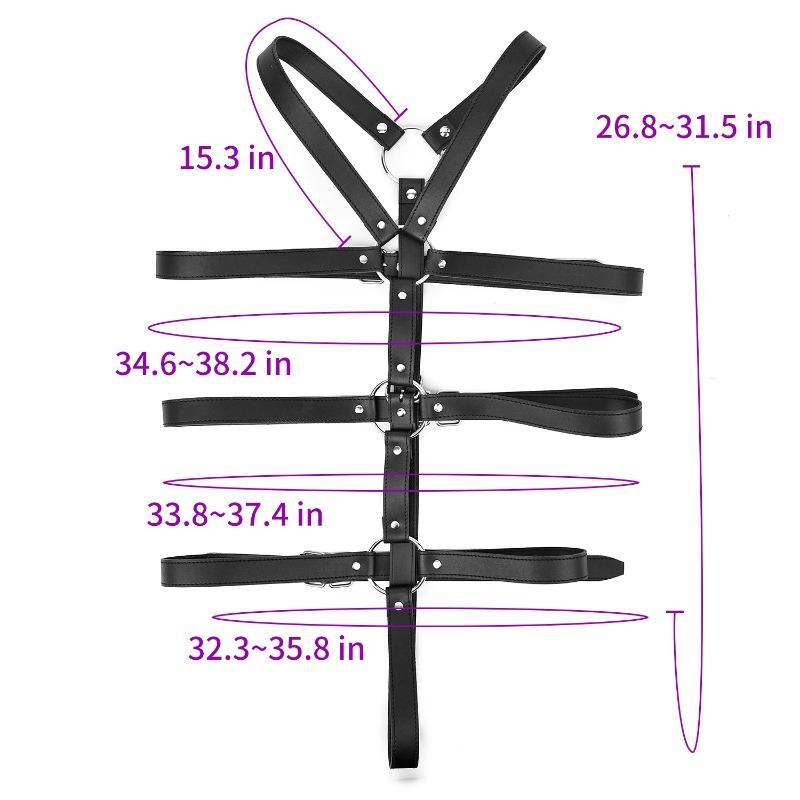 Adjustable  Bondage Kit-Leather Restraint Straps&Corset Belt for Adults | Erotic Sex Game Toy Set for Women & Couples (18+)