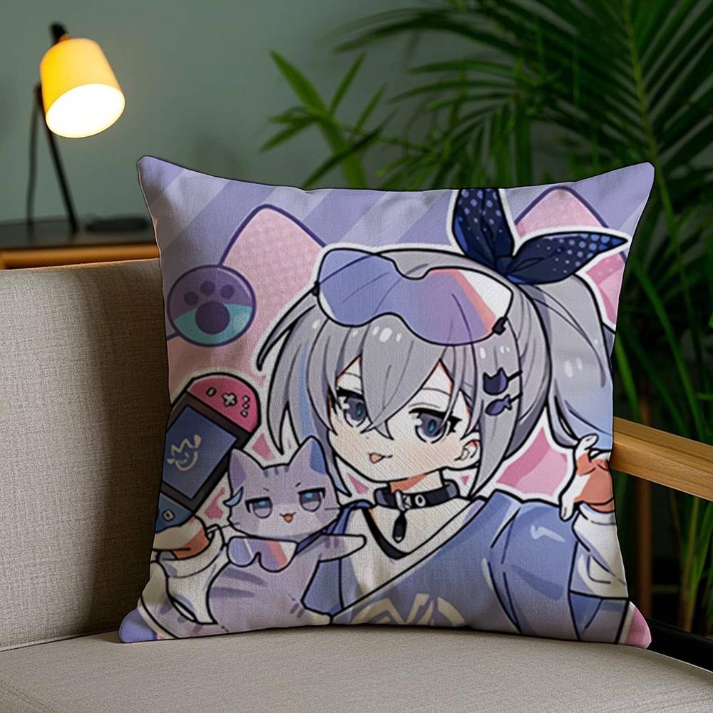 Chibi Cute Honkai Star Rail Pillow Case Office Sofa Dorm Chair Back Short Plush Double-sided Printing Home  Cushion Cover
