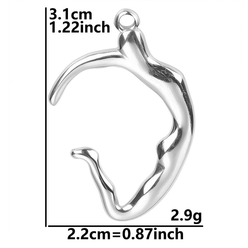 5pcs Titanium Accessories Eye Oval Rectangle Stainless Steel Charm Pendant For Jewelry Making Supplies DIY Women Pendant Earring